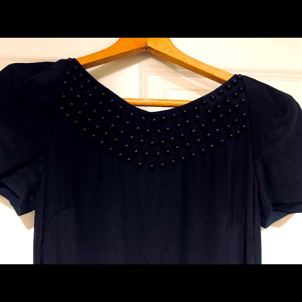 French Connection beaded black dress.